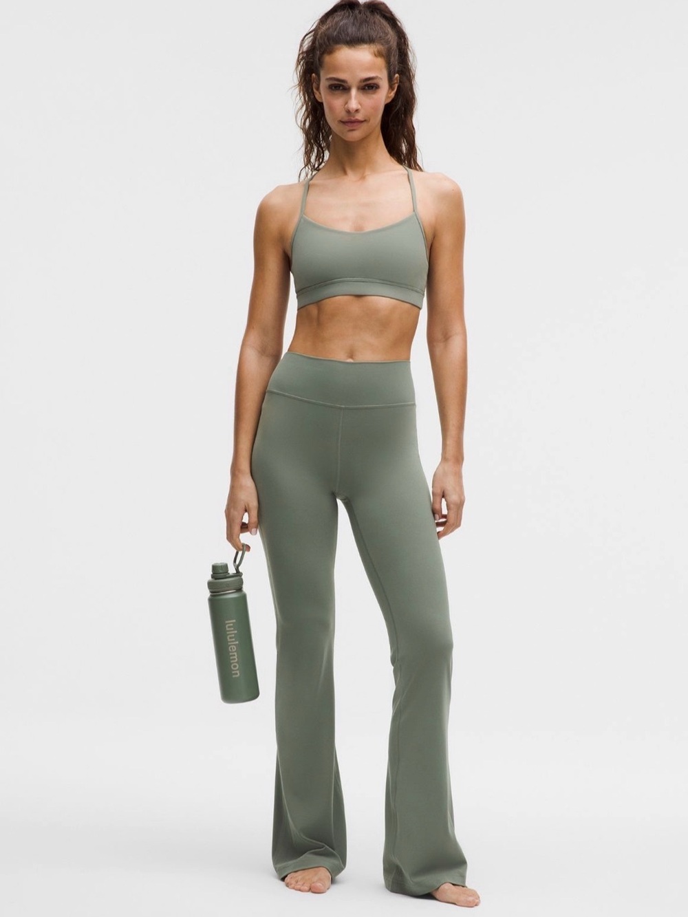 lululemon athletica Olive Green High-Rise Flare Leggings